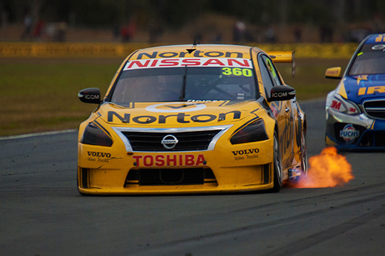Moffat and Nissan top red flag filled practice at Winton