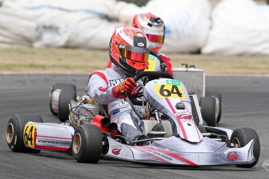 Ryan Grant fights back at Rotorua Pro Kart round