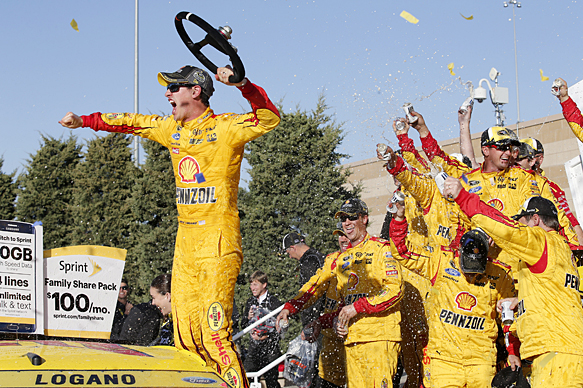 Another win for Logano despite late clash with Kenseth