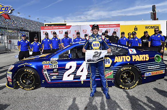 Rookie Chase Elliot takes historic Daytona 500 pole