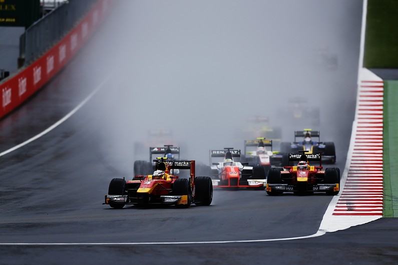 King leads all-British podium in wet GP2 sprint races, Evans 8th