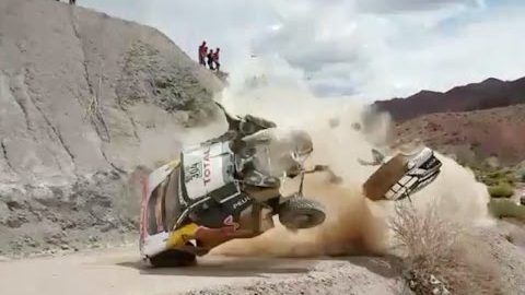 Carlos Sainz uninjured in spectacular Dakar Rally crash