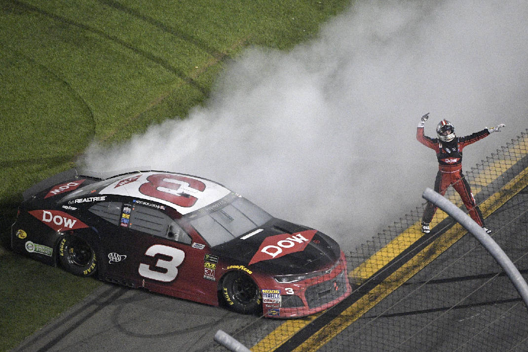 Austin Dillon takes emotional win after chaotic last-lap
